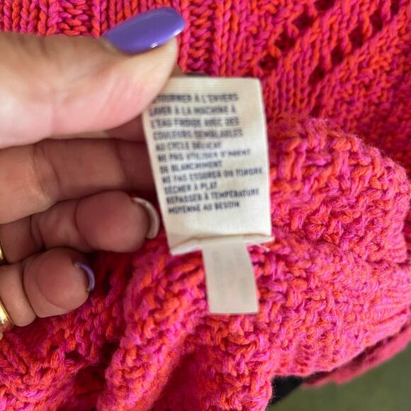 American Eagle chunky knit sweater women's size large pink fuchsia and orange - Picture 14 of 14
